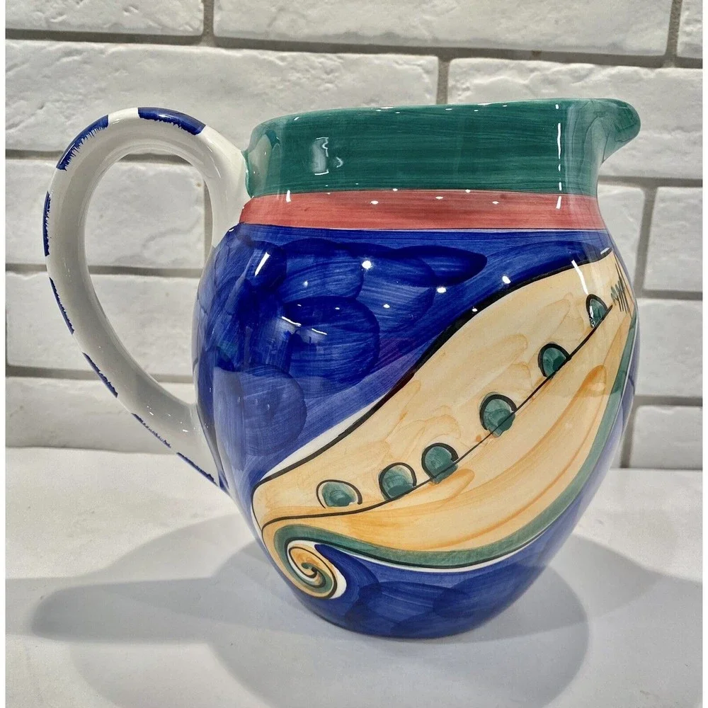 Vintage Mikasa Emerald Harvest‎ Handcrafted Portugal Pitcher